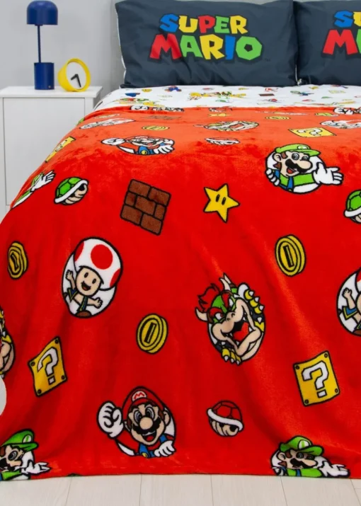 Nintendo Red Here We Go Fleece Throw