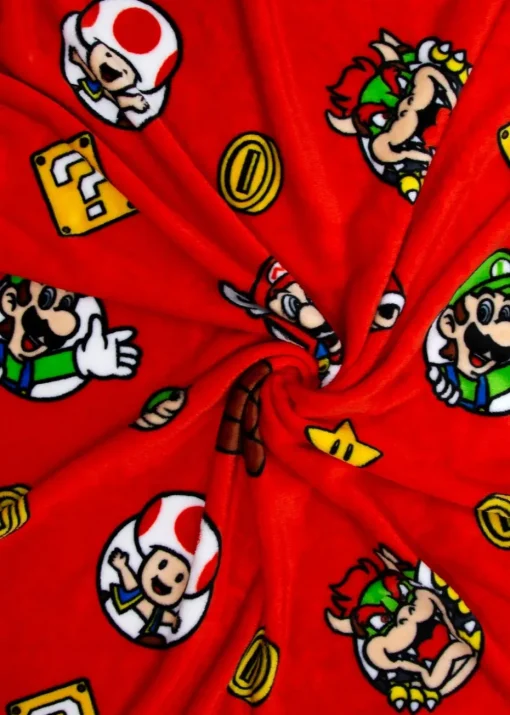 Nintendo Red Here We Go Fleece Throw