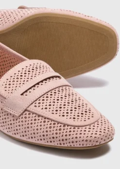 Nude Laser Cut Loafers