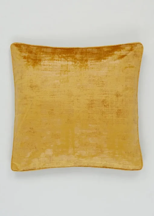 Ochre Velvet Foil Cushion