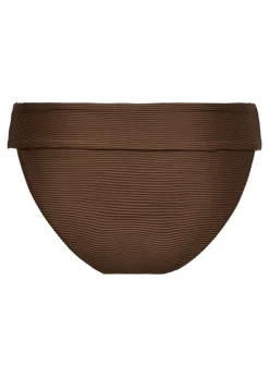 ONLY Brown Ribbed Bikini Bottoms
