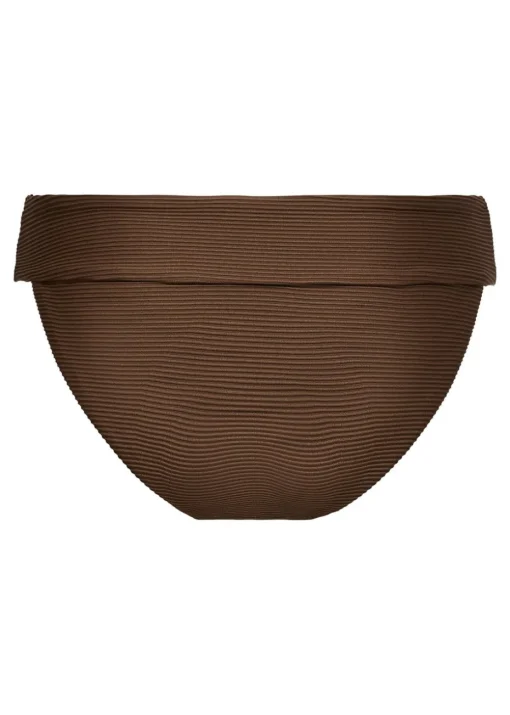ONLY Brown Ribbed Bikini Bottoms