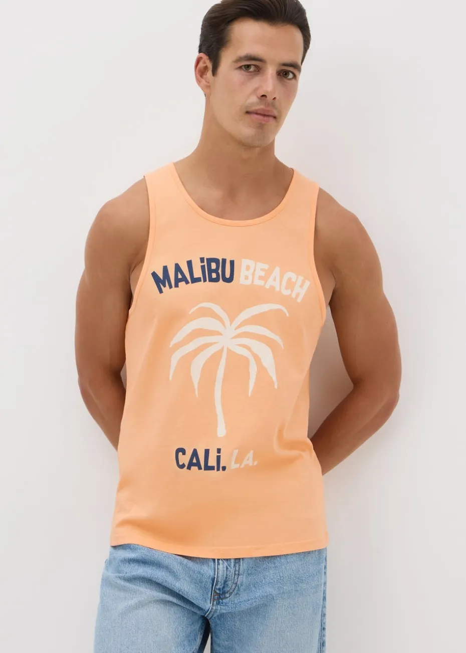 Orange Palm Tree Print Vest