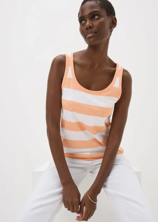 Orange Stripe Slub Vest