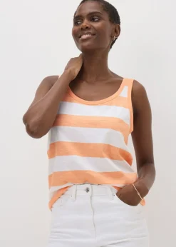 Orange Stripe Slub Vest