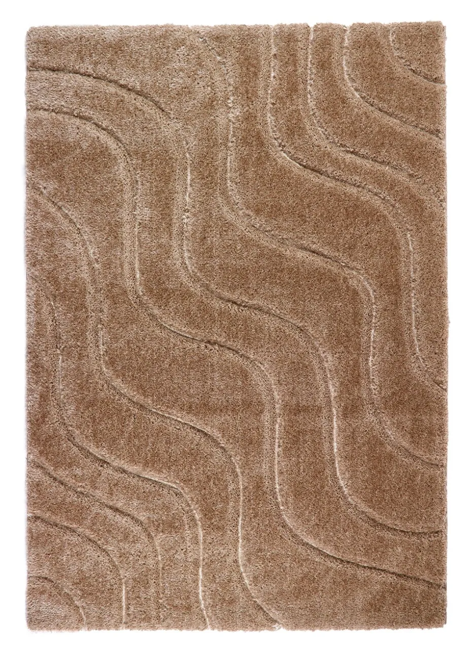 Origins Beige Soft Carved Wave Rug