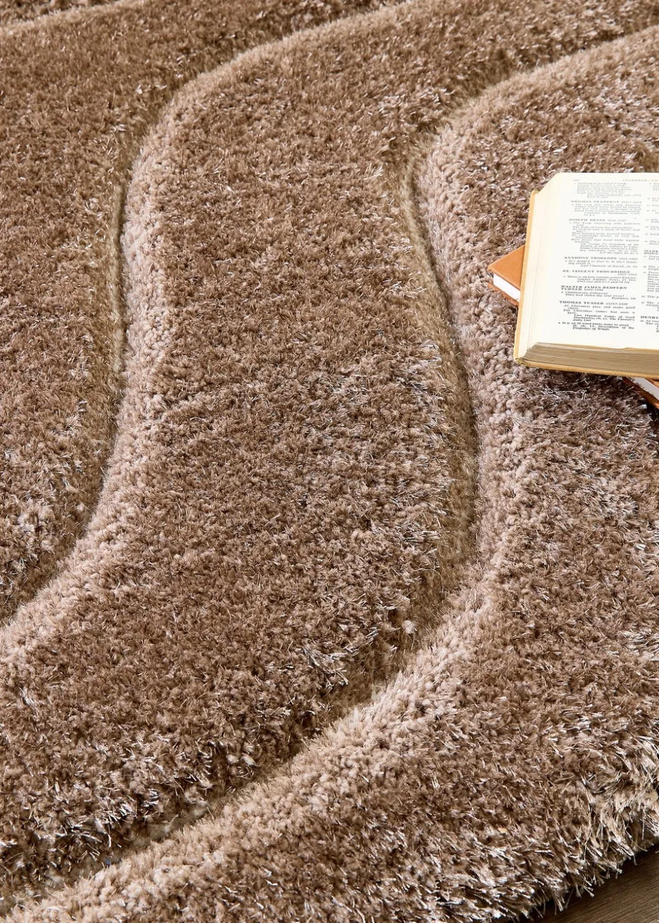 Origins Beige Soft Carved Wave Rug