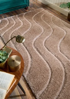 Origins Beige Soft Carved Wave Rug