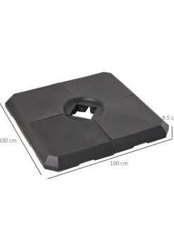 Outsunny 4 PCs Cantilever Parasols Base (Up to 120kg)