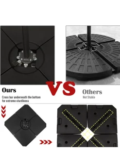 Outsunny 4 PCs Cantilever Parasols Base (Up to 120kg)