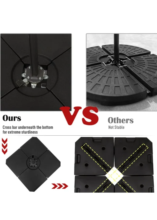 Outsunny 4 PCs Cantilever Parasols Base (Up to 120kg)