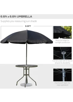 Outsunny 6 Piece Patio Dining Set with Umbrella with Folding Chairs