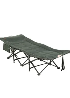 Outsunny Camping Bed w/ Carry Bag, Magazine Bag & Cup Holder, Grey