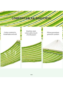 Outsunny Double Cotton Hammock Camping Bed Swing