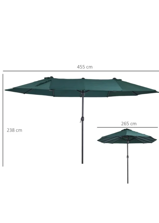 Outsunny Double-Sided Garden Parasol (4.6m) - NO BASE