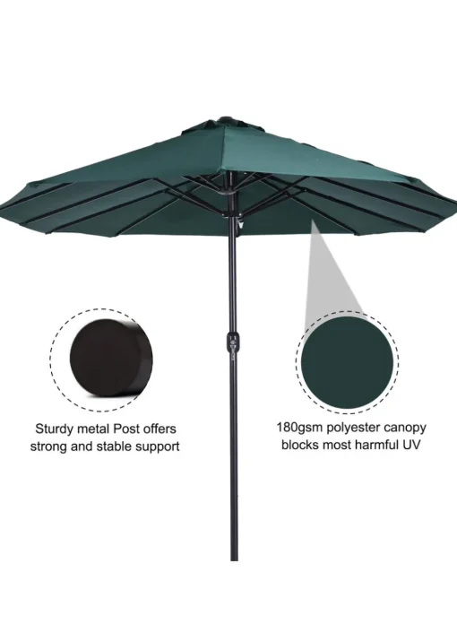 Outsunny Double-Sided Garden Parasol (4.6m) - NO BASE
