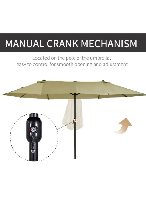 Outsunny Double-Sided Garden Parasol (4.6m) - NO BASE