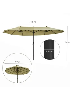 Outsunny Double-Sided Garden Parasol (4.6m) - NO BASE