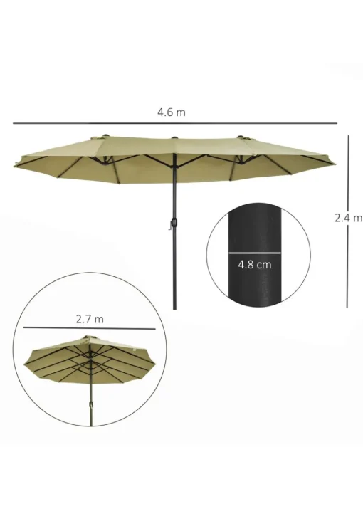 Outsunny Double-Sided Garden Parasol (4.6m) - NO BASE