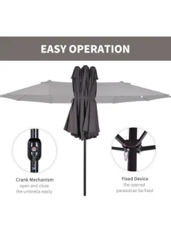 Outsunny Double-Sided Garden Parasol (4.6m) - NO BASE