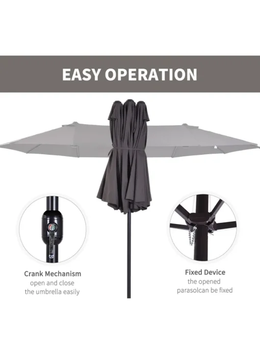 Outsunny Double-Sided Garden Parasol (4.6m) - NO BASE