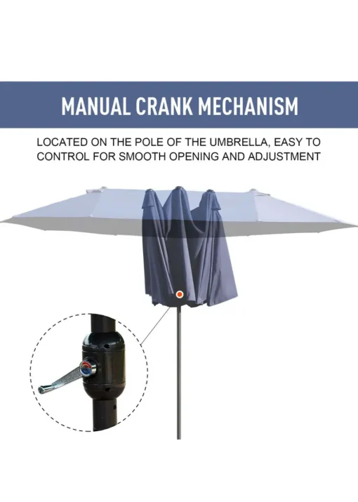 Outsunny Double-Sided Garden Parasol (4.6m) - NO BASE