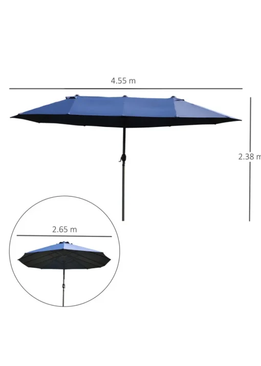 Outsunny Double-Sided Garden Parasol (4.6m) - NO BASE