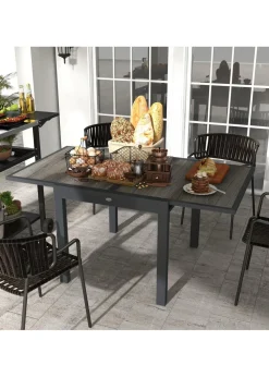 Outsunny Extendable Outdoor Dining Table Aluminium Rectangle Patio Table