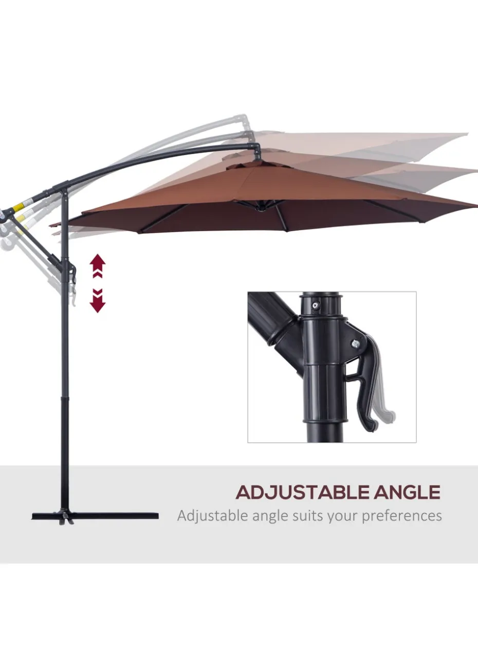 Outsunny Garden Banana Parasol Cantilever Umbrella (3m)