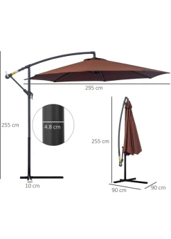 Outsunny Garden Banana Parasol Cantilever Umbrella (3m)
