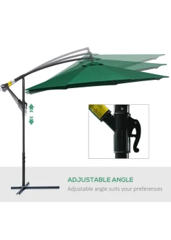 Outsunny Garden Banana Parasol Cantilever Umbrella (3m)