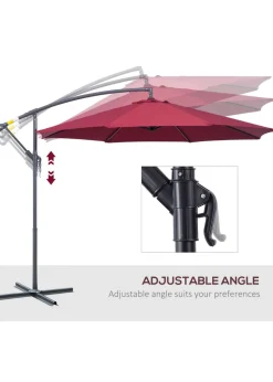 Outsunny Garden Banana Parasol Cantilever Umbrella (3m)