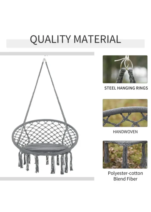 Outsunny Hanging Garden Hammock Chair with cotton