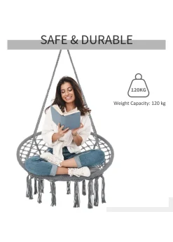 Outsunny Hanging Garden Hammock Chair with cotton