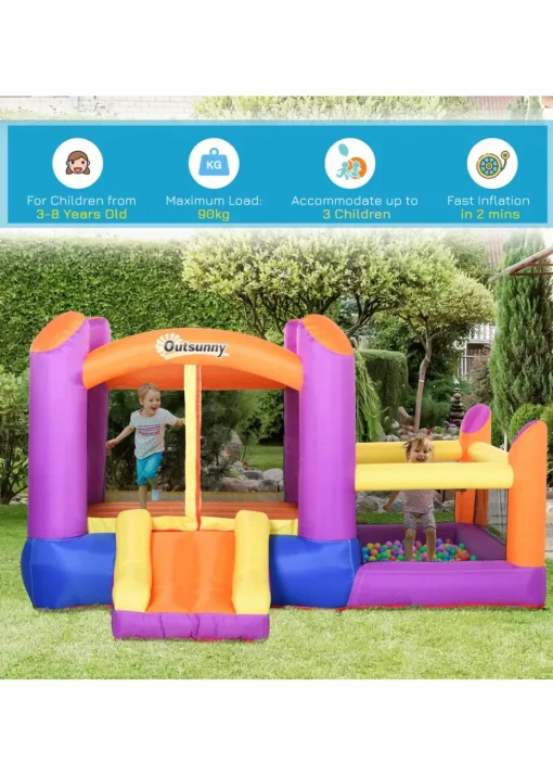 Outsunny Inflatable Bouncy Castle (170cm x 280cm x 250cm)