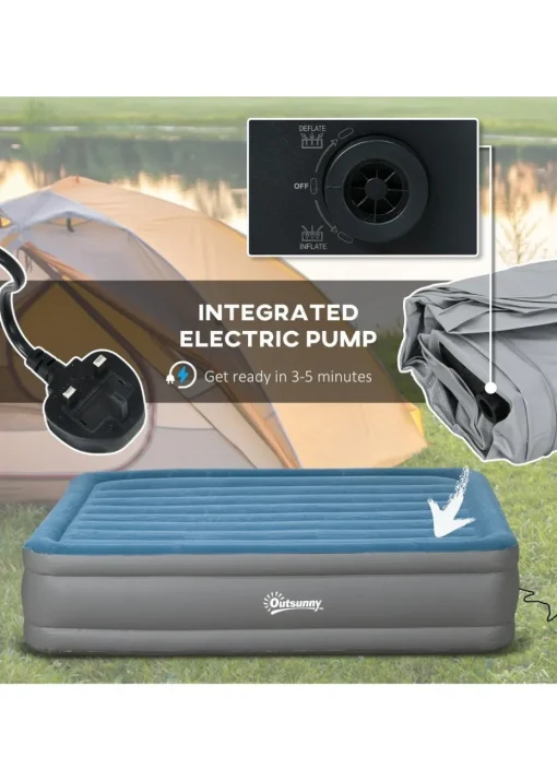 Outsunny King Inflatable Mattress with Electric Pump