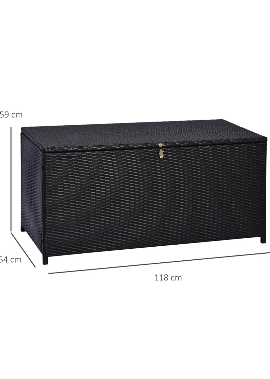 Outsunny Large Rattan Storage Box Garden Chest