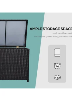 Outsunny Large Rattan Storage Box Garden Chest