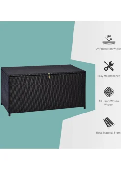 Outsunny Large Rattan Storage Box Garden Chest