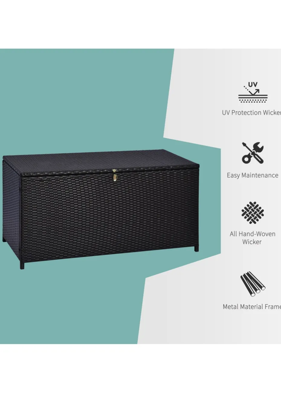 Outsunny Large Rattan Storage Box Garden Chest