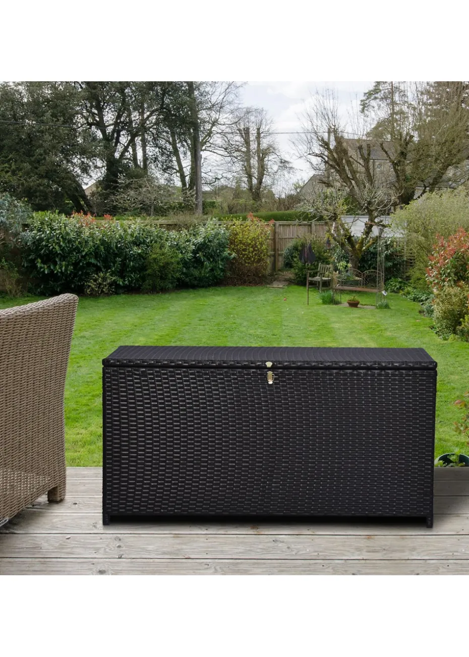 Outsunny Large Rattan Storage Box Garden Chest