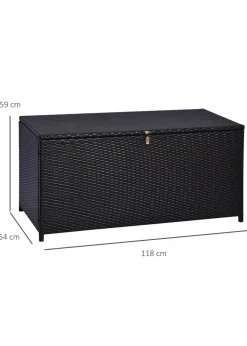 Outsunny Large Rattan Storage Box Garden Chest