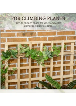 Outsunny Natural 3 Tier Wooden Garden Planters with Trellis