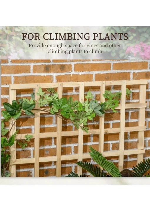 Outsunny Natural 3 Tier Wooden Garden Planters with Trellis
