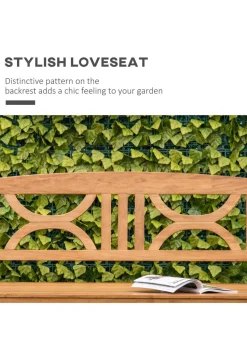 Outsunny Natural 2-Seater Chair Wooden Garden Bench