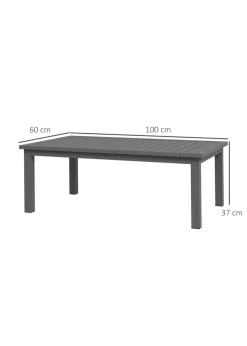 Outsunny Outdoor Coffee Table Patio Table with Brown Wood Grain Effect