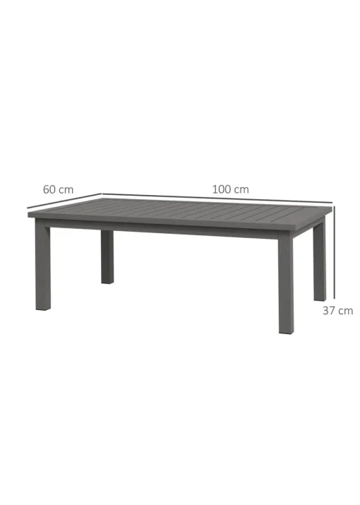 Outsunny Outdoor Coffee Table Patio Table with Brown Wood Grain Effect