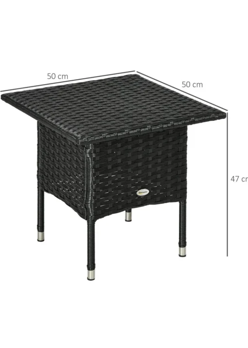 Outsunny PE Rattan Outdoor Coffee Table Easy Match Rattan Side Table