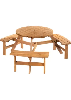 Outsunny Picnic Table and Bench Dinning Set Wooden