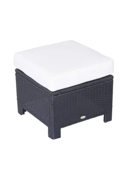 Outsunny Rattan Footstool Wicker with Cushion